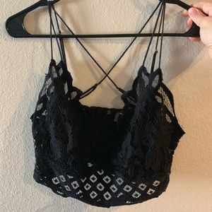Free People Adella Lace Bralette Black by FP